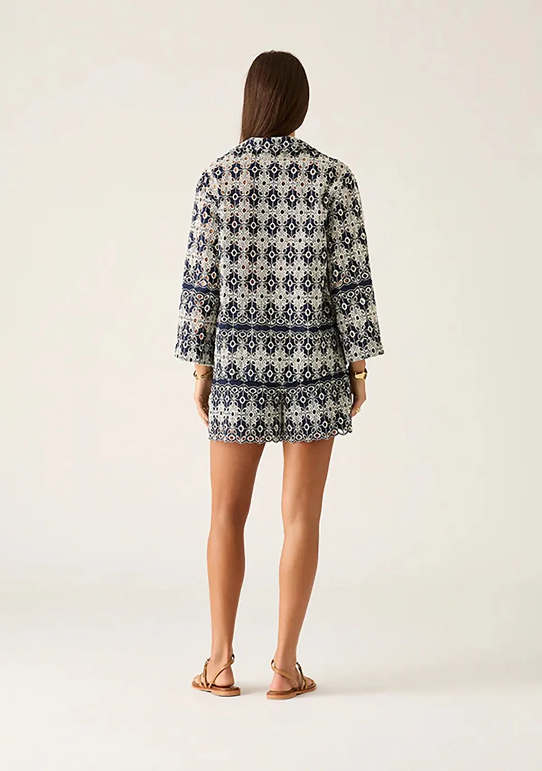 MOS THE LABEL | PEDRA EMBROIDERY BLOUSE | NAVY