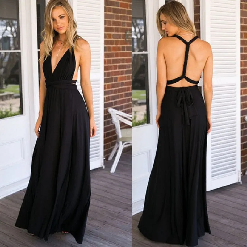 Multiway Wrap Convertible Boho Maxi Club Bandage Long Party Bridesmaids Dress