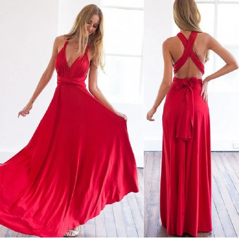 Multiway Wrap Convertible Boho Maxi Club Bandage Long Party Bridesmaids Dress