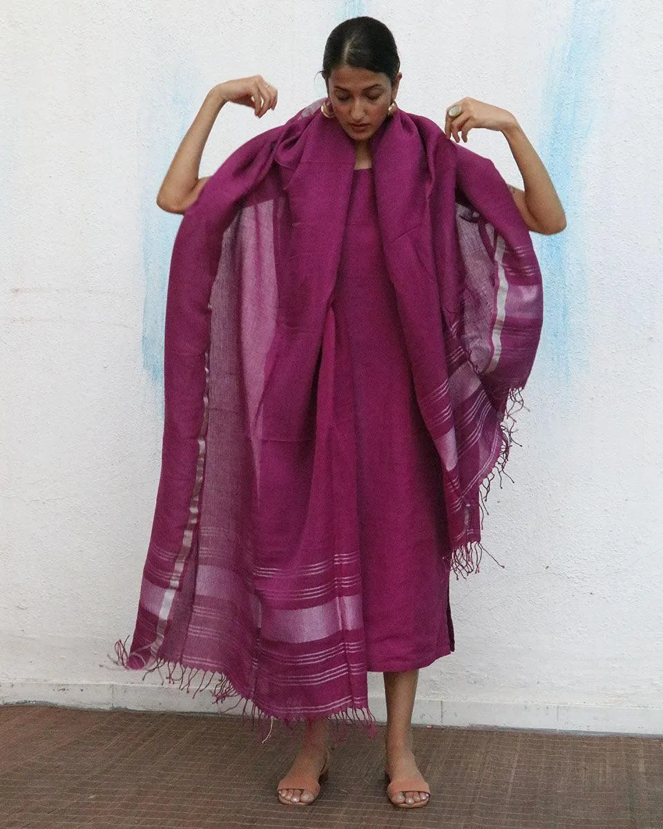 Nora Handwoven Linen Dupatta - Breathe