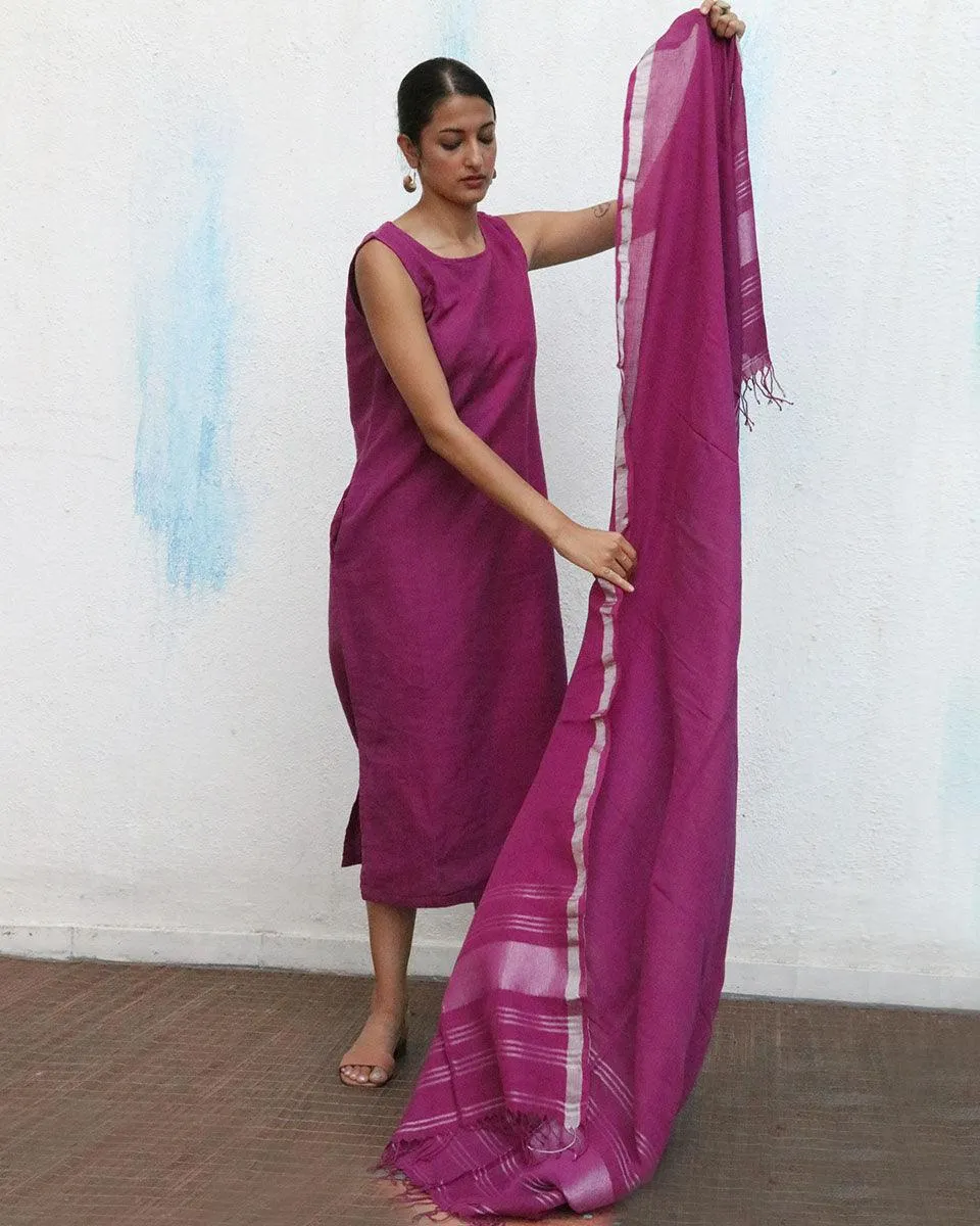 Nora Handwoven Linen Dupatta - Breathe