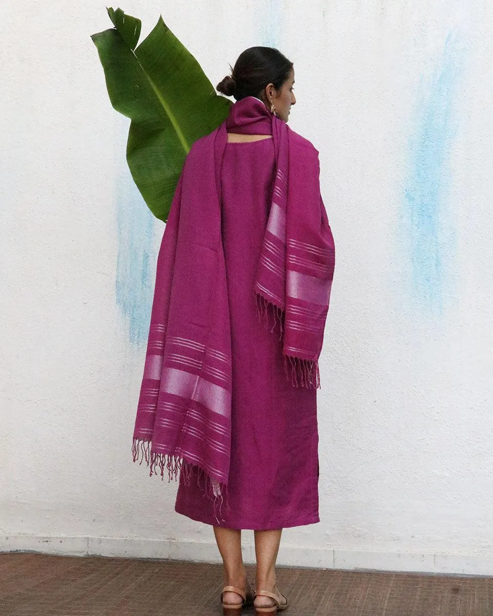 Nora Handwoven Linen Dupatta - Breathe