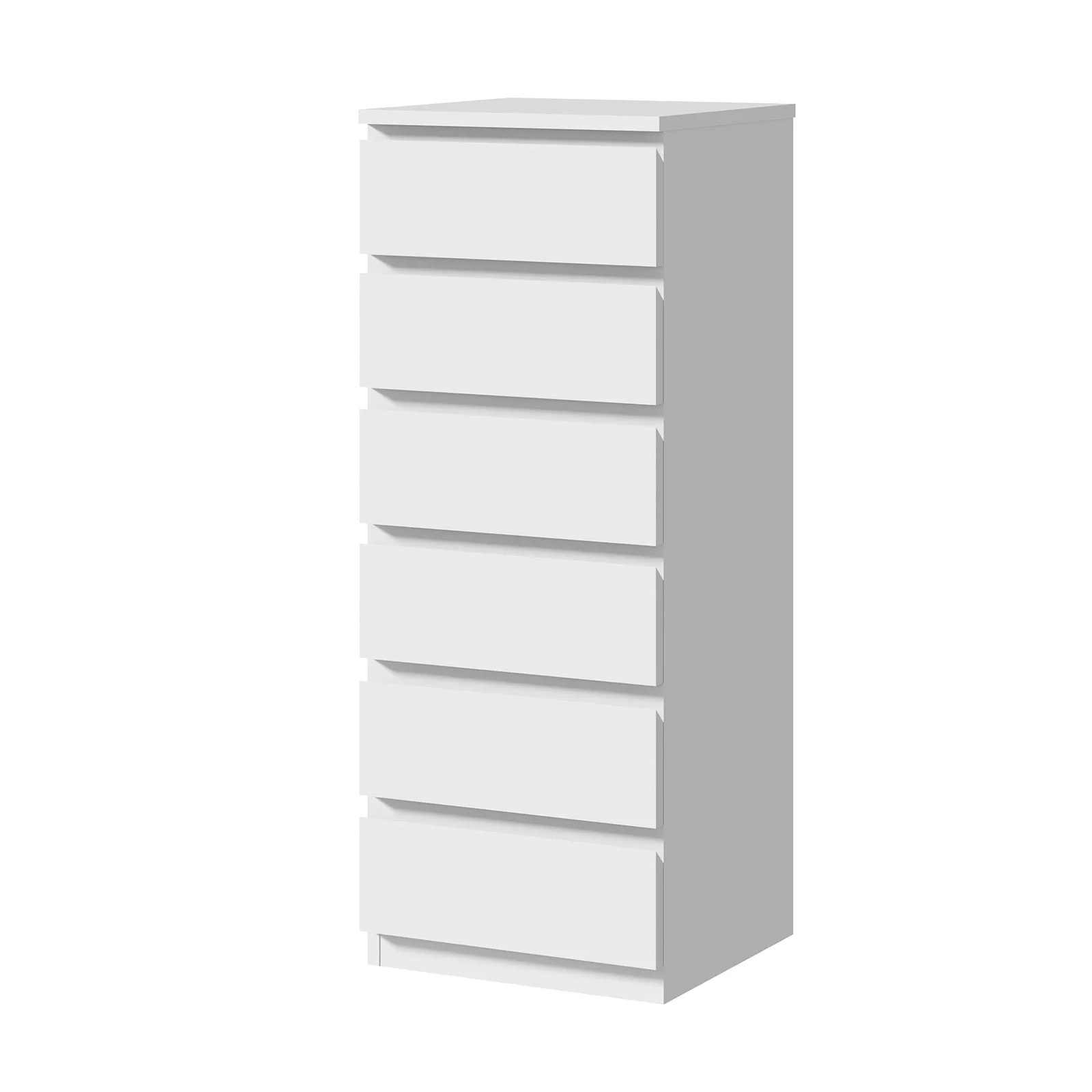 Oikiture 6 Chest of Drawers Tallboy Dresser Table Storage Cabinet Bedroom White