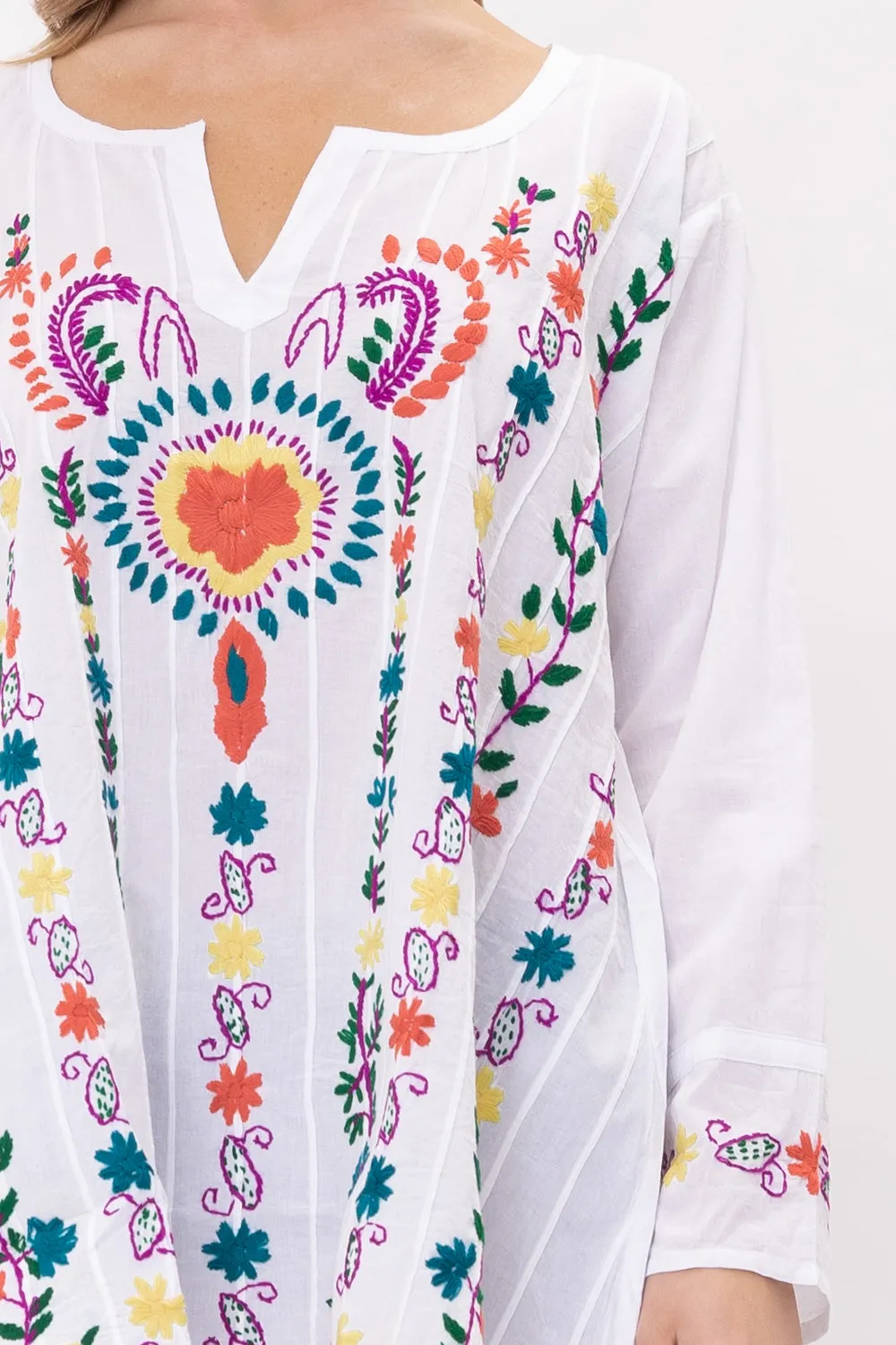 RAJ KAYA FLORAL EMBROIDERED DETAIL TUNIC