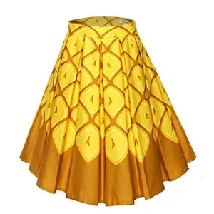 Retro Pleated Swing Skirt