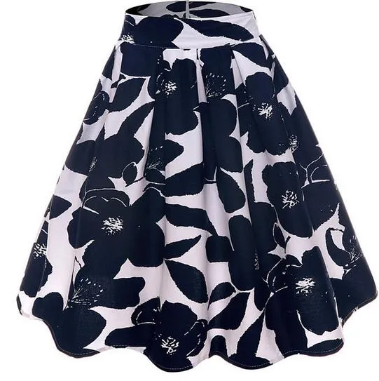 Retro Pleated Swing Skirt