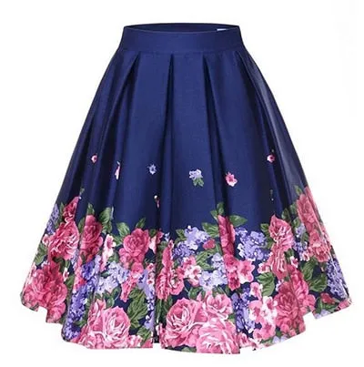 Retro Pleated Swing Skirt