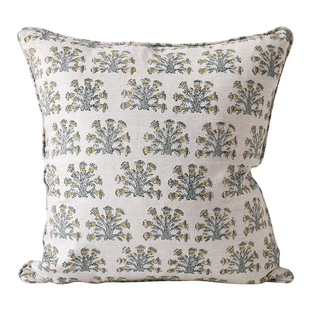 Samode Celadon Linen Cushion