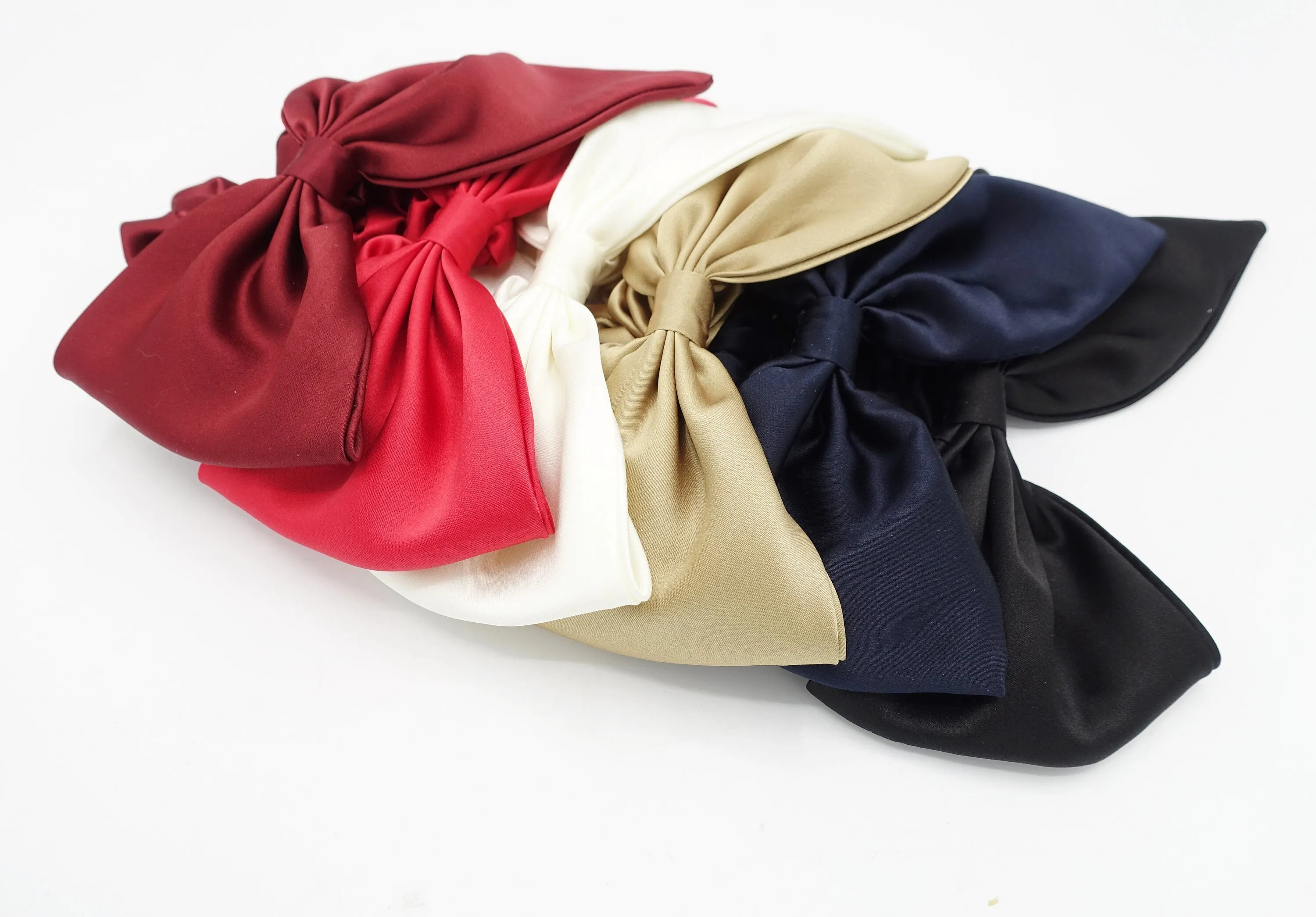 satin bow scrunchies glossy swallow tail scrunchie women hair elastic