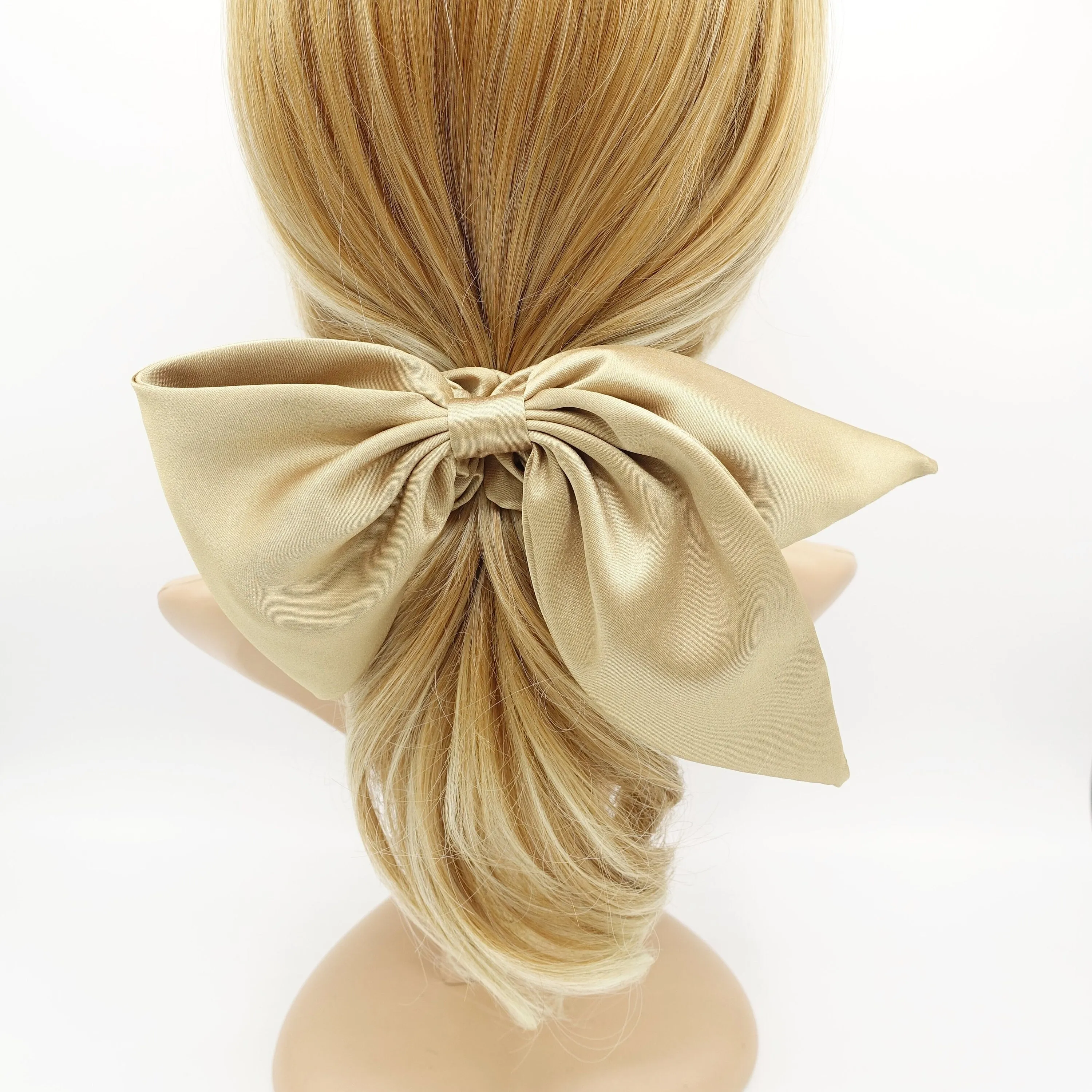 satin bow scrunchies glossy swallow tail scrunchie women hair elastic