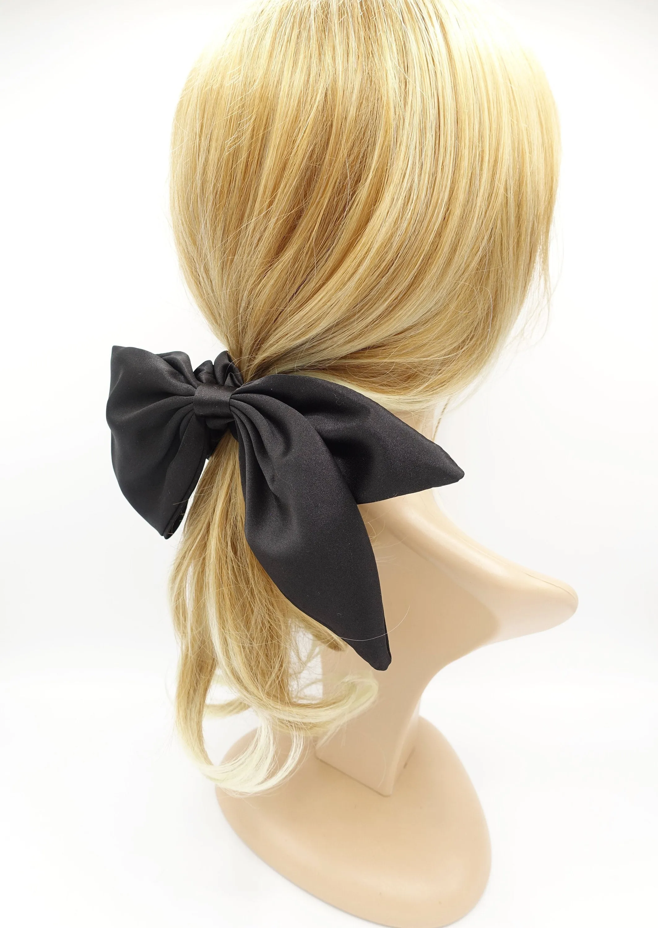 satin bow scrunchies glossy swallow tail scrunchie women hair elastic