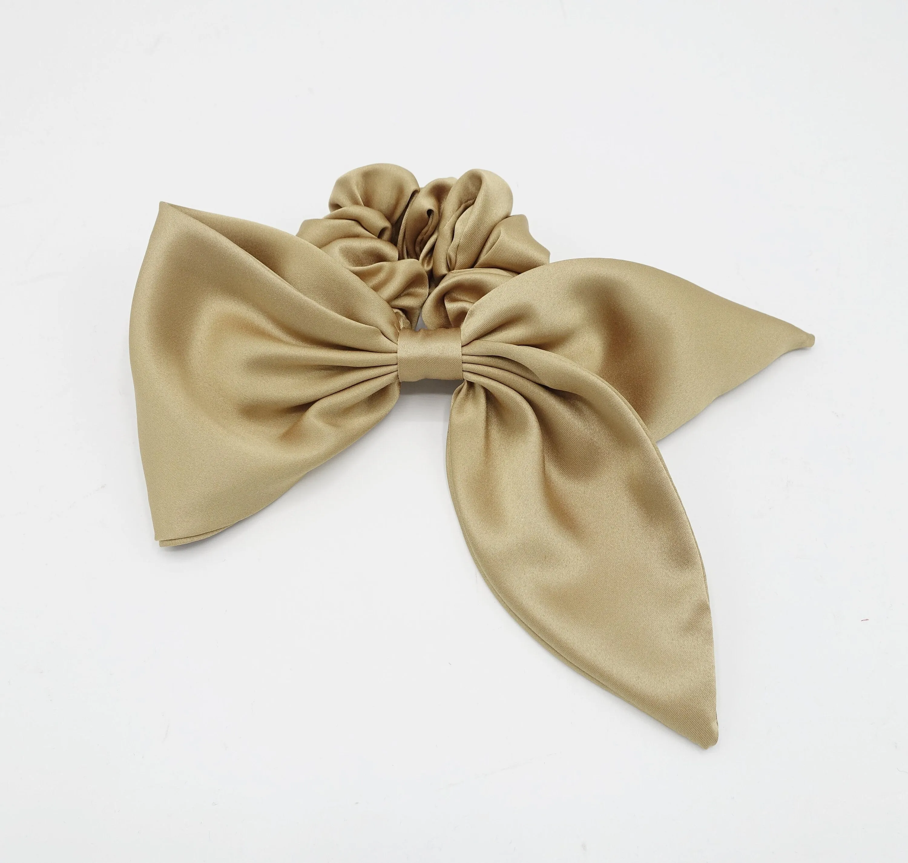 satin bow scrunchies glossy swallow tail scrunchie women hair elastic