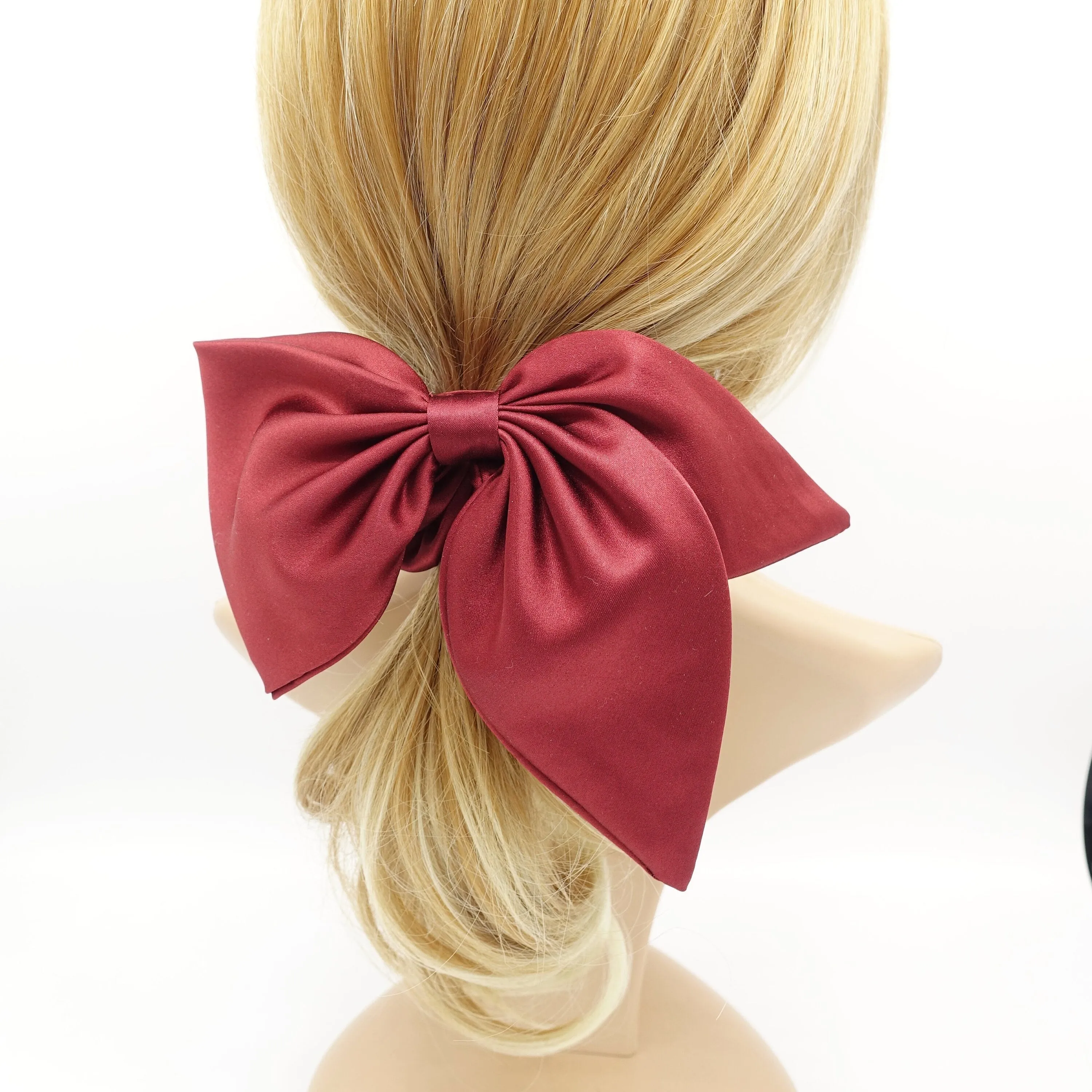 satin bow scrunchies glossy swallow tail scrunchie women hair elastic