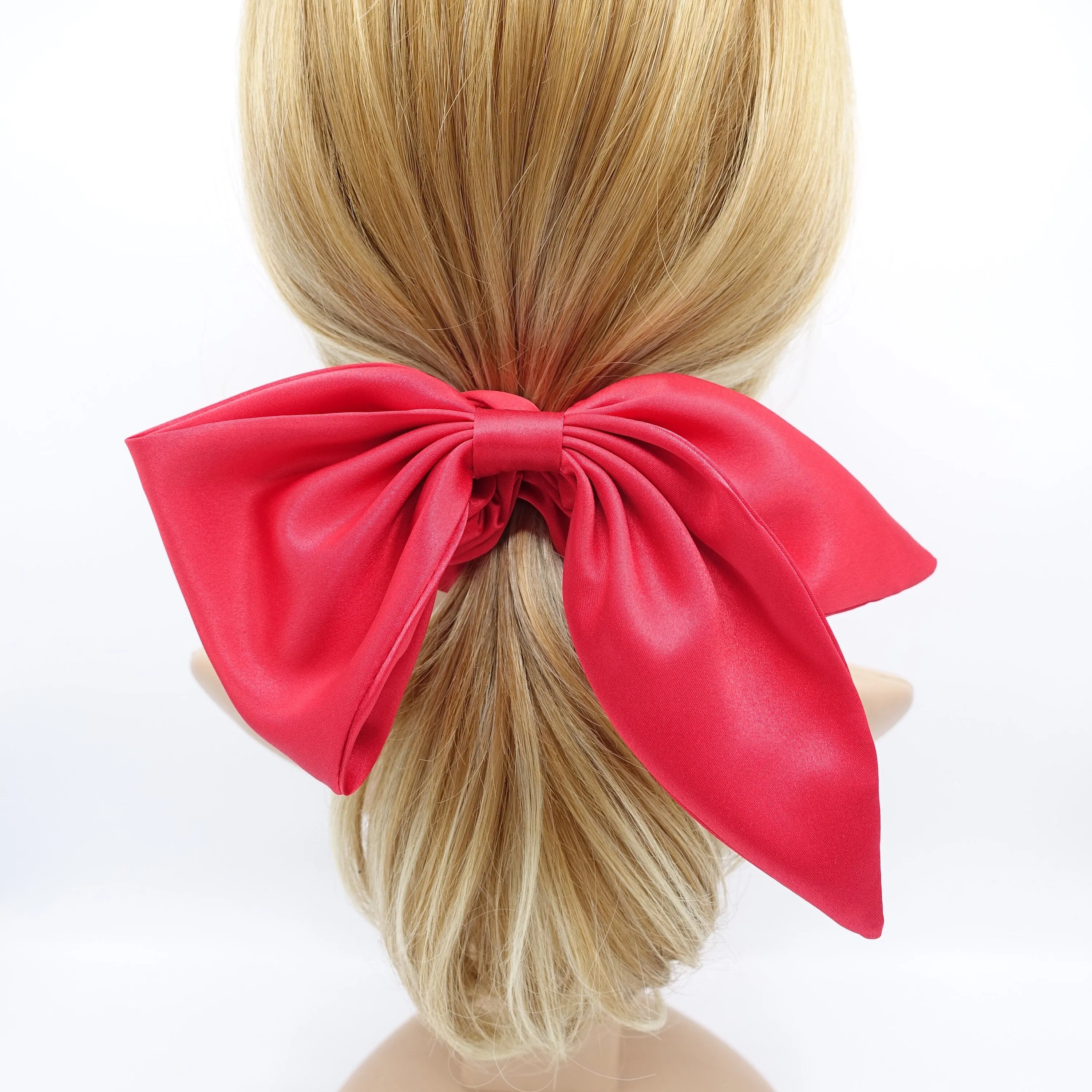 satin bow scrunchies glossy swallow tail scrunchie women hair elastic