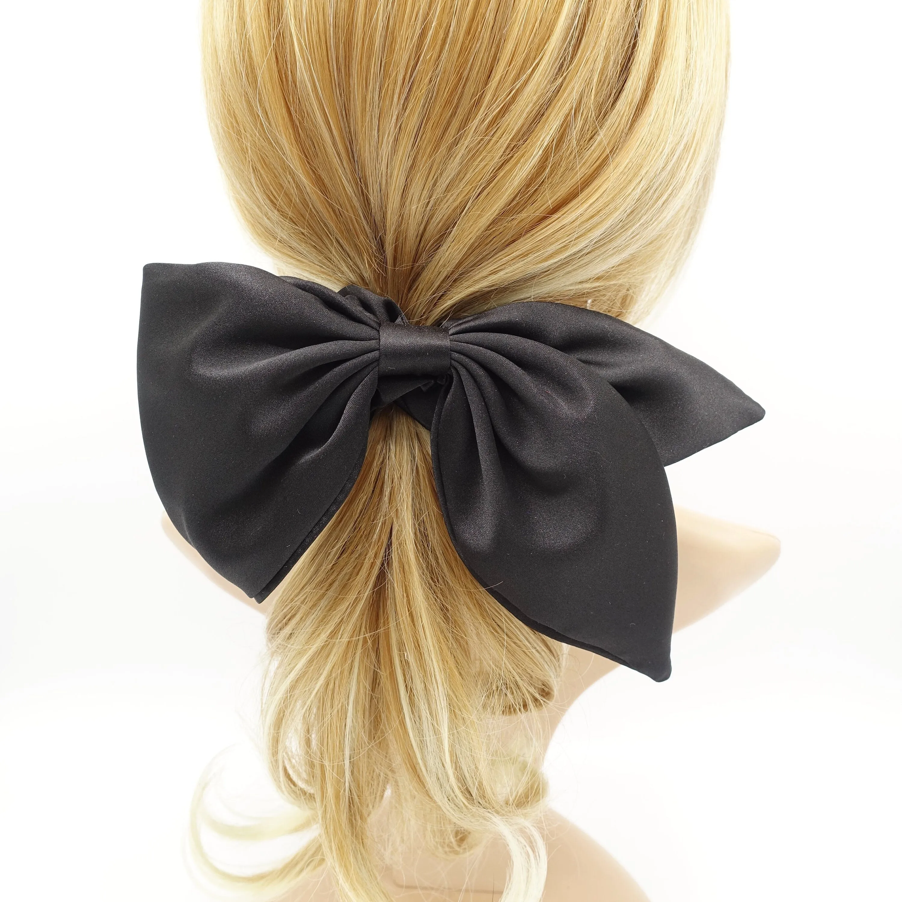 satin bow scrunchies glossy swallow tail scrunchie women hair elastic