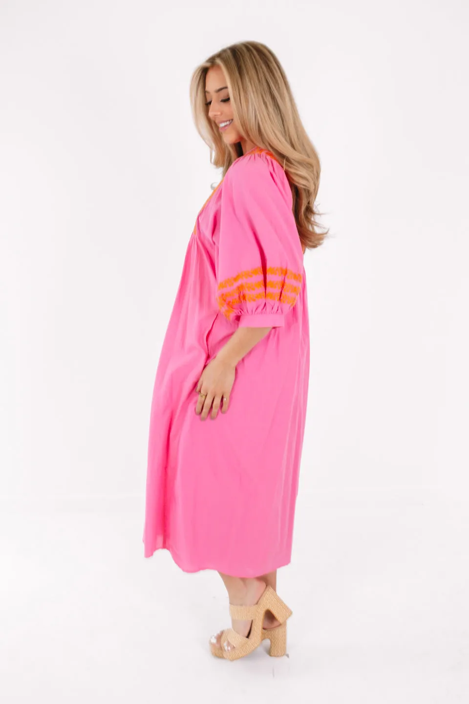 The Frankie Midi Dress - Pink