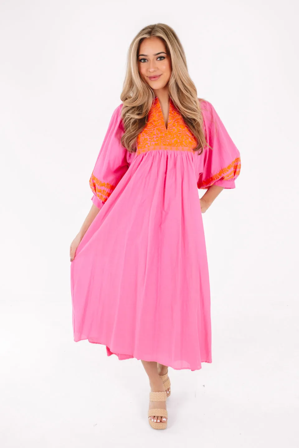 The Frankie Midi Dress - Pink