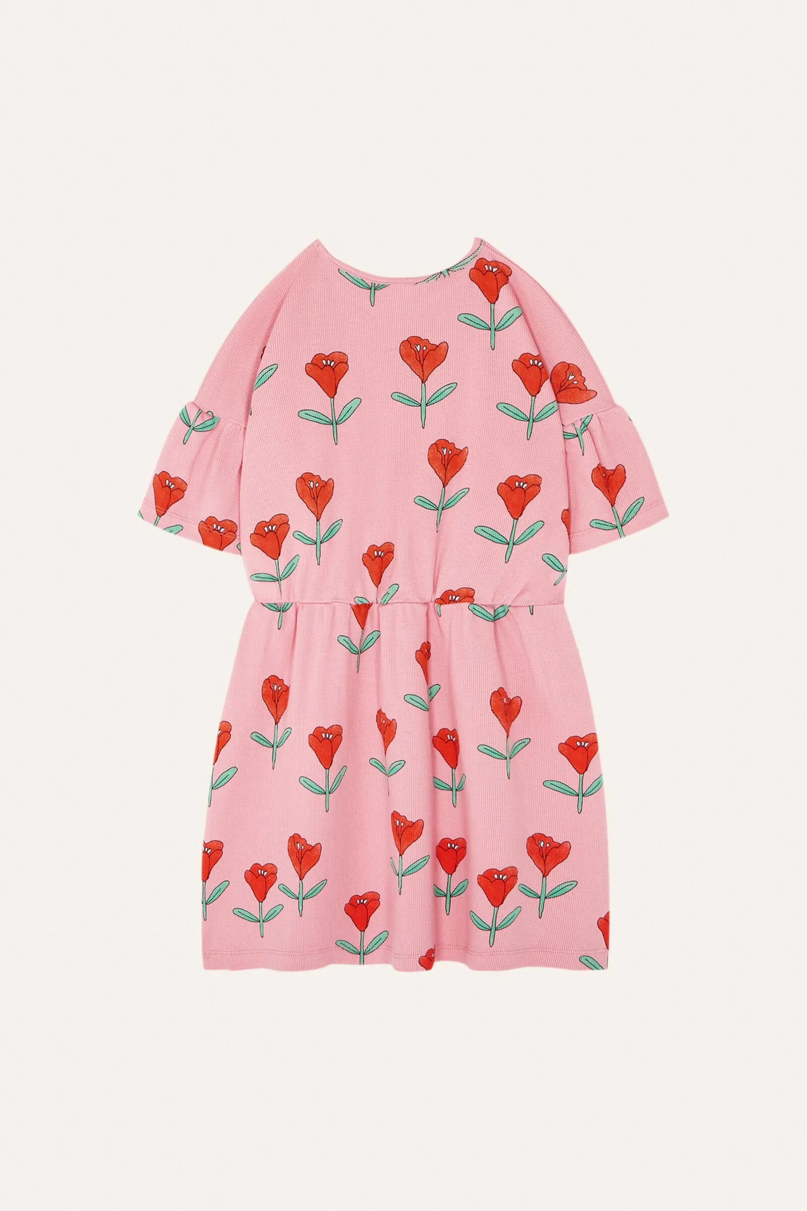 TULIPS ALLOVER PINK DRESS-Pink