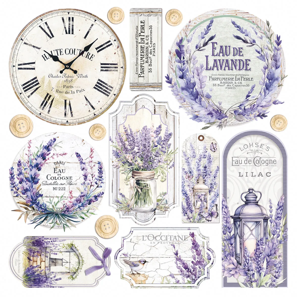 Vellum Morning In Provence Fussy Cut 6"x6" 6/Pkg