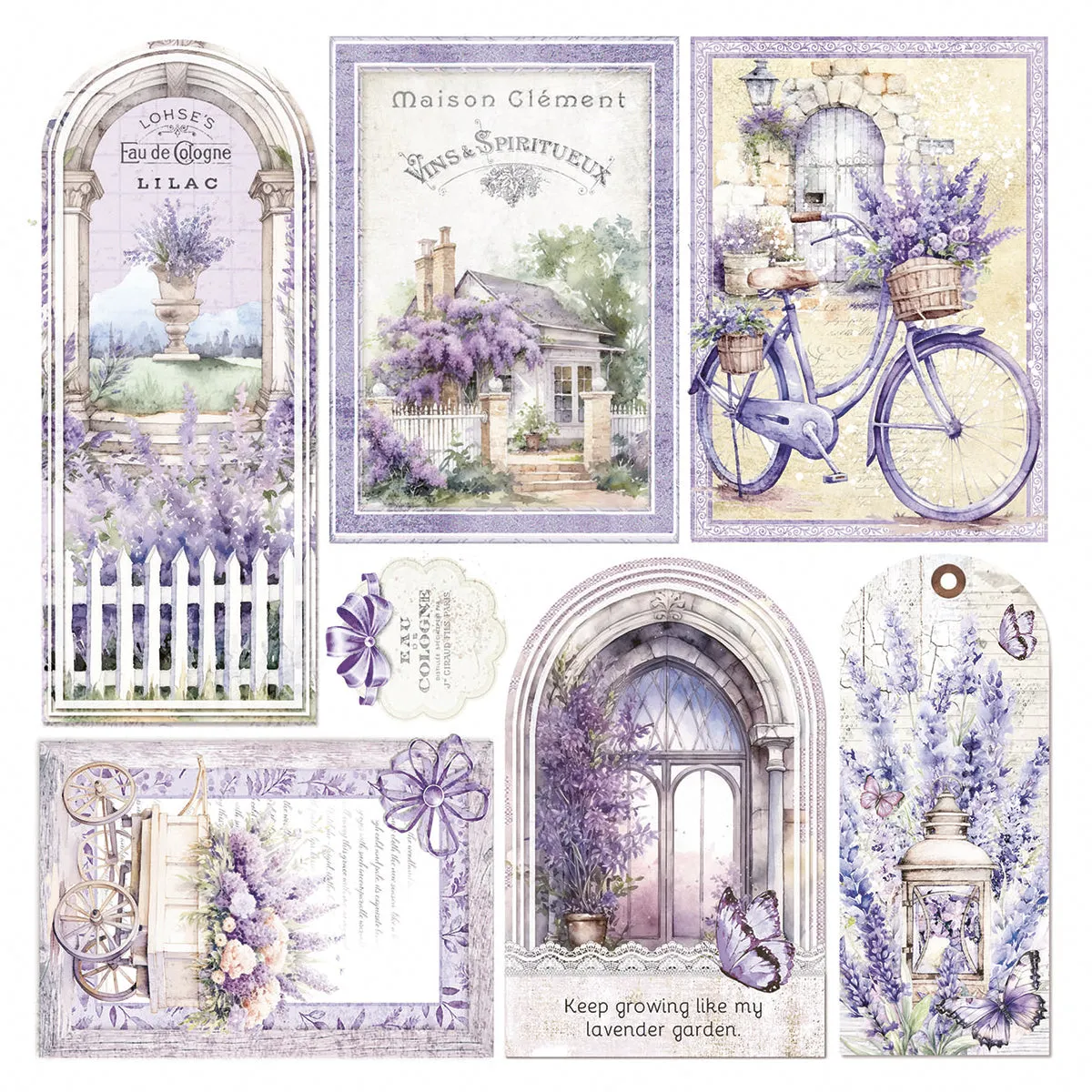 Vellum Morning In Provence Fussy Cut 6"x6" 6/Pkg