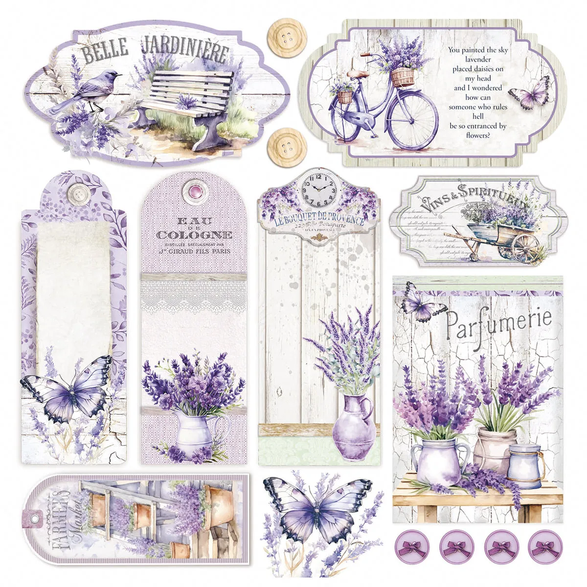 Vellum Morning In Provence Fussy Cut 6"x6" 6/Pkg