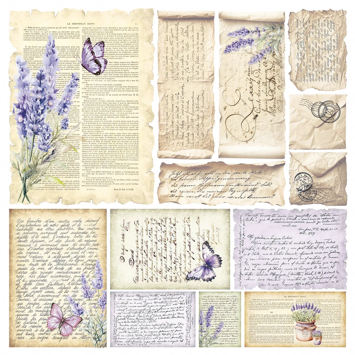 Vellum Morning In Provence Fussy Cut 6"x6" 6/Pkg