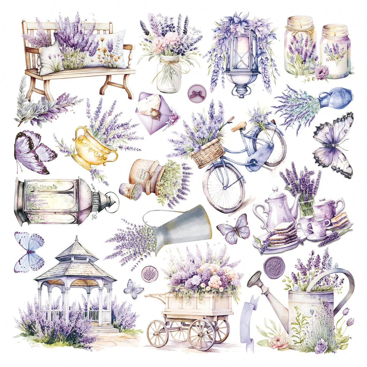 Vellum Morning In Provence Fussy Cut 6"x6" 6/Pkg