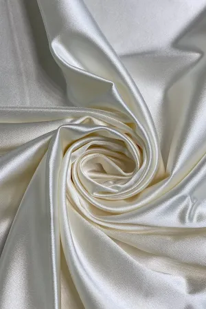 White Italian Stretch Satin Fabric